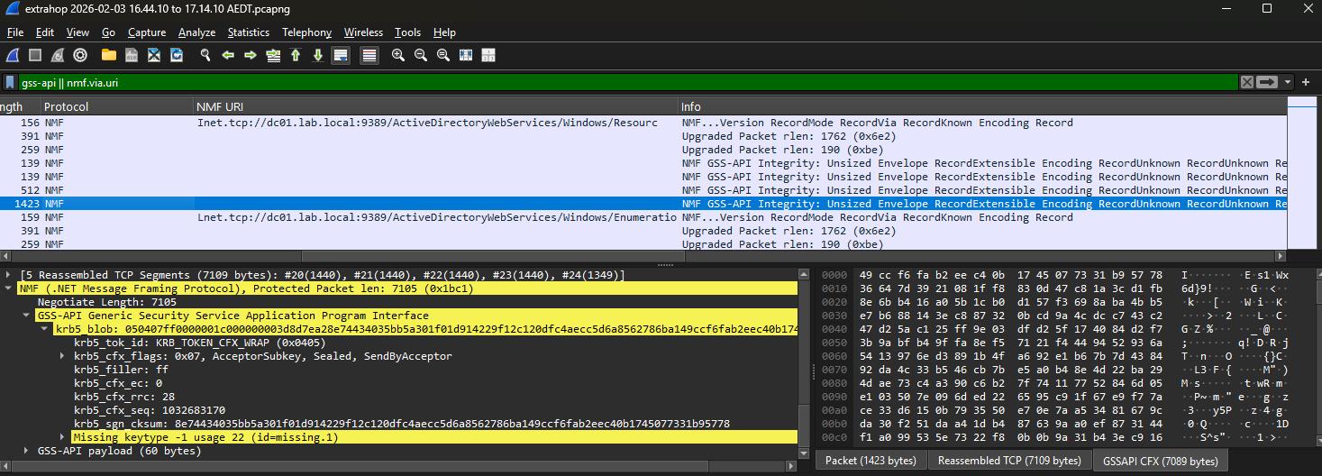 Wireshark failed to decrypt with valid keytab